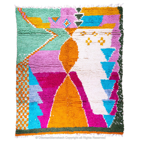 Vibrant Prism Moroccan Berber Rug with Bold Geometric Patterns Vibrant Prism Moroccan Berber Rug with Bold Geometric Patterns