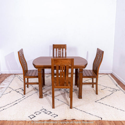 White Beni Ourain Moroccan Rug with Black Tribal Lines - Handwoven Atlas Mountain Design White Beni Ourain Moroccan Rug with Black Tribal Lines - Handwoven Atlas Mountain Design