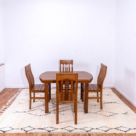 Minimalist Beni Ourain Moroccan Rug with Black Diamond Patterns on Ivory Wool Minimalist Beni Ourain Moroccan Rug with Black Diamond Patterns on Ivory Wool