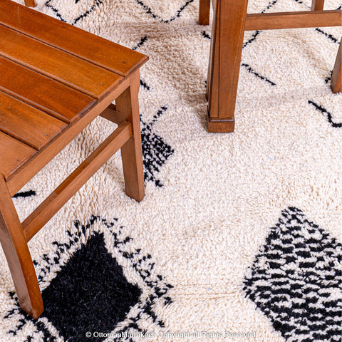 Classic Berber Diamond Rug in Black & White Classic Berber Diamond Rug in Black & White
