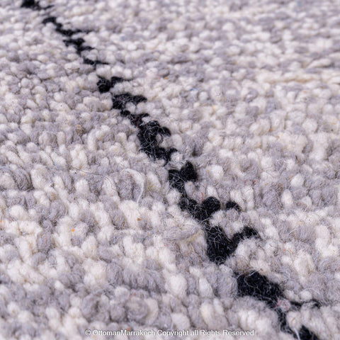 Gray Berber Rug with Minimalist Diamond Pattern Gray Berber Rug with Minimalist Diamond Pattern