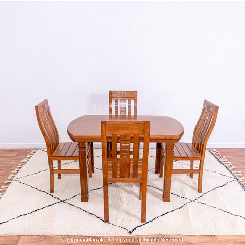 White Moroccan Beni Ourain Rug with Simple Black Diamond Pattern White Moroccan Beni Ourain Rug with Simple Black Diamond Pattern