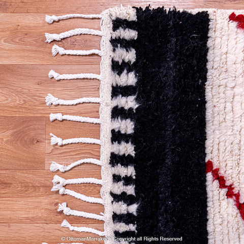 Bold Modern Moroccan Berber Rug with Striking Yellow and Red Color Arcs Bold Modern Moroccan Berber Rug with Striking Yellow and Red Color Arcs