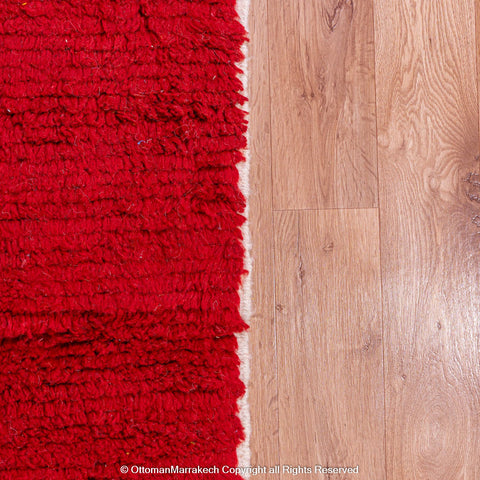 Bold Modern Moroccan Berber Rug with Striking Yellow and Red Color Arcs Bold Modern Moroccan Berber Rug with Striking Yellow and Red Color Arcs