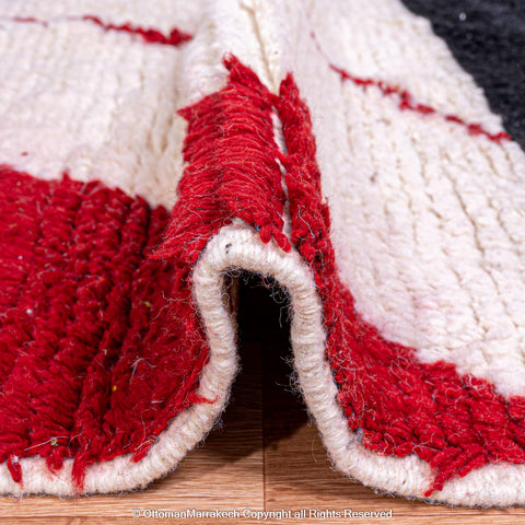 Bold Modern Moroccan Berber Rug with Striking Yellow and Red Color Arcs Bold Modern Moroccan Berber Rug with Striking Yellow and Red Color Arcs