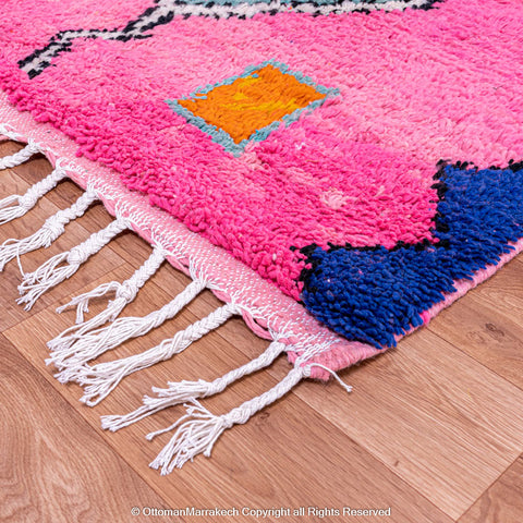 Pink Moroccan Berber Rug with Geometric Diamond and Atlas Motifs Pink Moroccan Berber Rug with Geometric Diamond and Atlas Motifs
