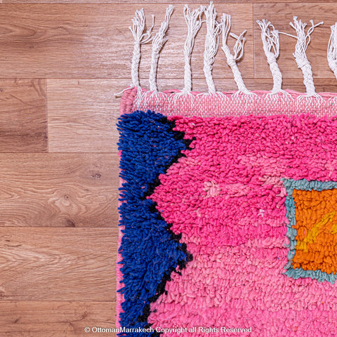 Pink Moroccan Berber Rug with Geometric Diamond and Atlas Motifs Pink Moroccan Berber Rug with Geometric Diamond and Atlas Motifs