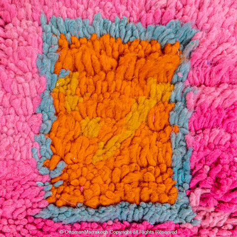 Pink Moroccan Berber Rug with Geometric Diamond and Atlas Motifs Pink Moroccan Berber Rug with Geometric Diamond and Atlas Motifs