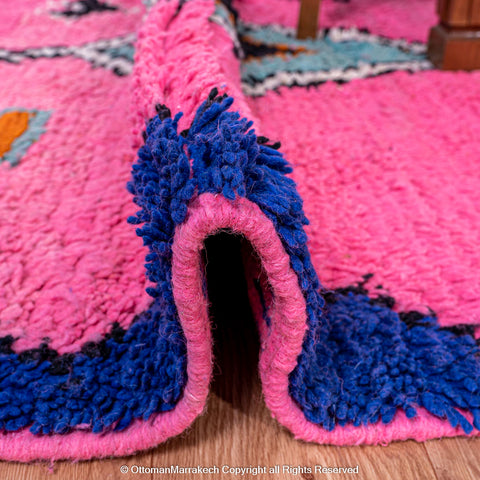 Pink Moroccan Berber Rug with Geometric Diamond and Atlas Motifs Pink Moroccan Berber Rug with Geometric Diamond and Atlas Motifs