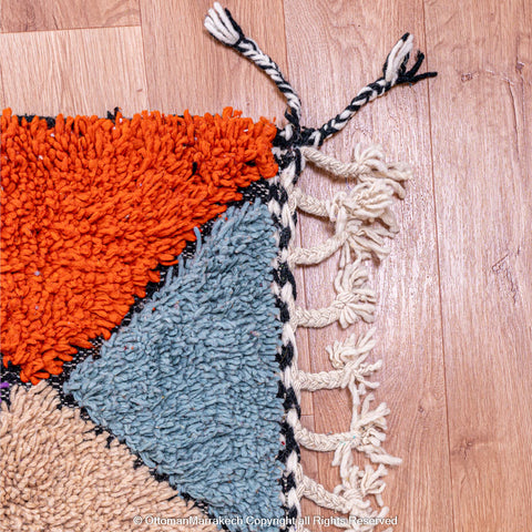 Vibrant Harlequin Moroccan Berber Rug with Multicolored Diamond Pattern Vibrant Harlequin Moroccan Berber Rug with Multicolored Diamond Pattern