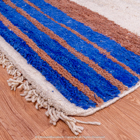 Abstract Striped and Block Rug with Desert Hues Abstract Striped and Block Rug with Desert Hues