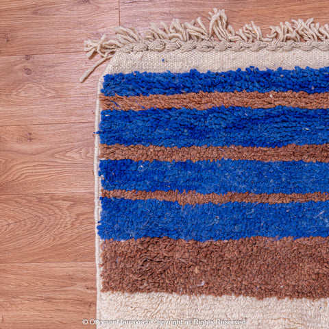 Abstract Striped and Block Rug with Desert Hues Abstract Striped and Block Rug with Desert Hues