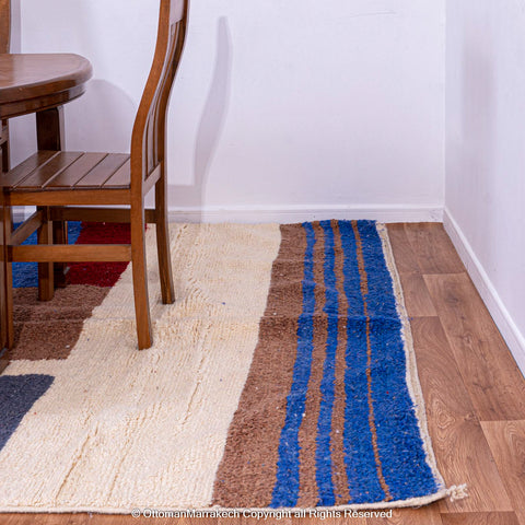 Abstract Striped and Block Rug with Desert Hues Abstract Striped and Block Rug with Desert Hues