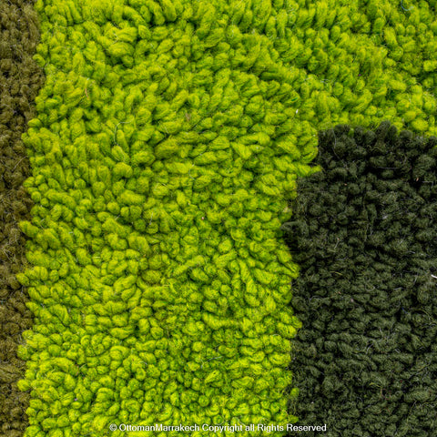 Modern Geometric Green and White Wool Rug Modern Geometric Green and White Wool Rug