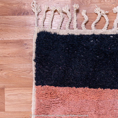 Modern Pink Moroccan Rug with Brown and Blue Accent Modern Pink Moroccan Rug with Brown and Blue Accent