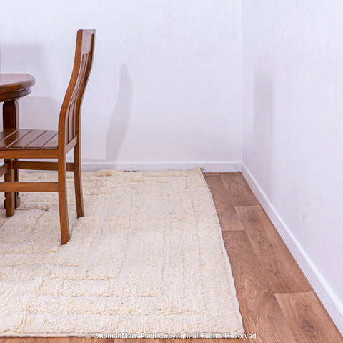 Modern Moroccan Lavender White Rug: Fusion of Heritage and Trend Modern Moroccan Lavender White Rug: Fusion of Heritage and Trend