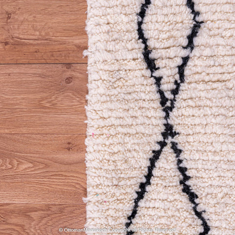 Authentic Moroccan Berber Rug with Black Diamond Accents Authentic Moroccan Berber Rug with Black Diamond Accents