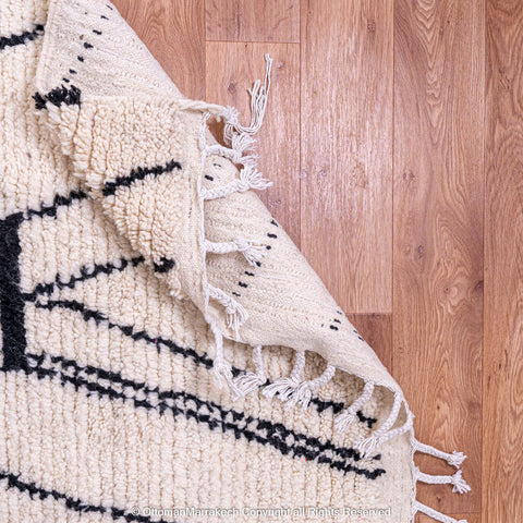 Authentic Moroccan Berber Rug with Black Diamond Accents Authentic Moroccan Berber Rug with Black Diamond Accents