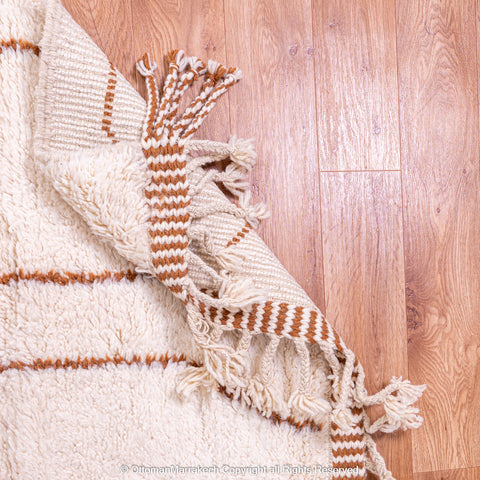 Ivory Moroccan Rug with Brown Vase Motifs Ivory Moroccan Rug with Brown Vase Motifs