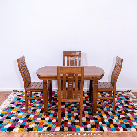 Multicolor Checkerboard Moroccan Rug - Vibrant Handwoven Design Multicolor Checkerboard Moroccan Rug - Vibrant Handwoven Design