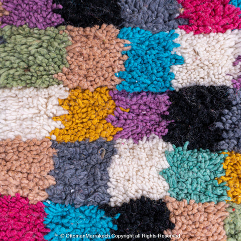Multicolor Checkerboard Moroccan Rug - Vibrant Handwoven Design Multicolor Checkerboard Moroccan Rug - Vibrant Handwoven Design