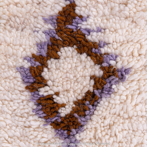 Beige Beni Ourain Rug with Colorful Berber Symbols Beige Beni Ourain Rug with Colorful Berber Symbols