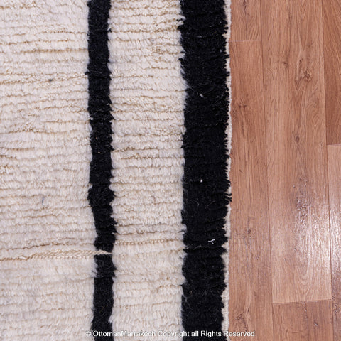 Symmetrical Black and White Berber Rug with Reversed Shapes Symmetrical Black and White Berber Rug with Reversed Shapes