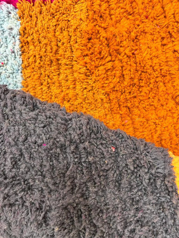 Modern Pink Moroccan Rug with Brown and Blue Accents Modern Pink Moroccan Rug with Brown and Blue Accents