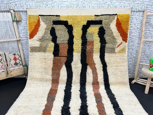 Desert Tree Moroccan Rug - Handwoven Wool Art Piece