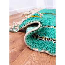 Load image into Gallery viewer, Turquoise Abstract Moroccan Wool Rug – Handwoven with Colorful Geometric Patterns