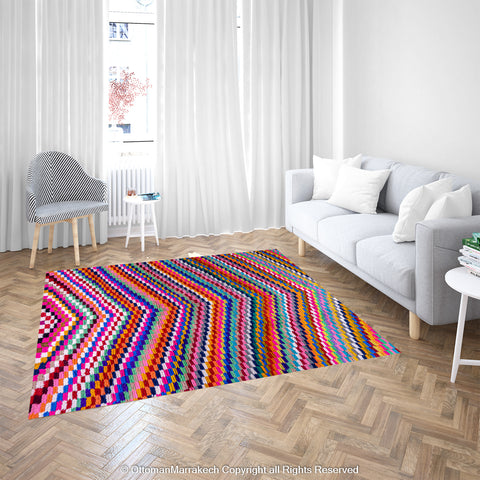 Colorful Berber Chevron Rug - Perfect for Patios and Gardens