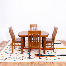 Load image into Gallery viewer, Autumn Leaves – White Moroccan Wool Rug with Colorful Berber Abstract and Leaf Motifs