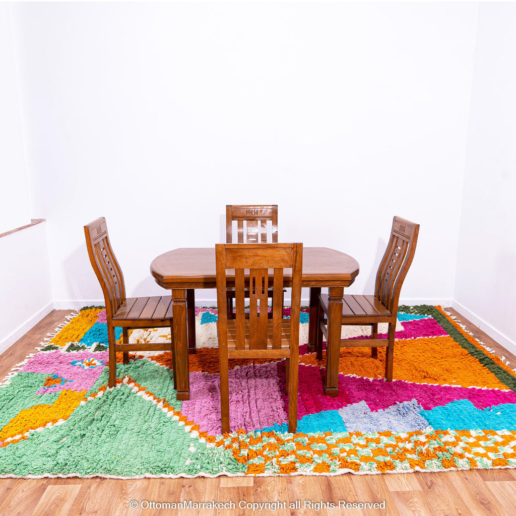 Vibrant Prism Moroccan Berber Rug with Bold Geometric Patterns