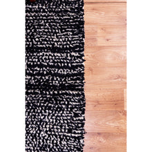 Load image into Gallery viewer, Black and White Abstract Moroccan Wool Rug with Red Accents