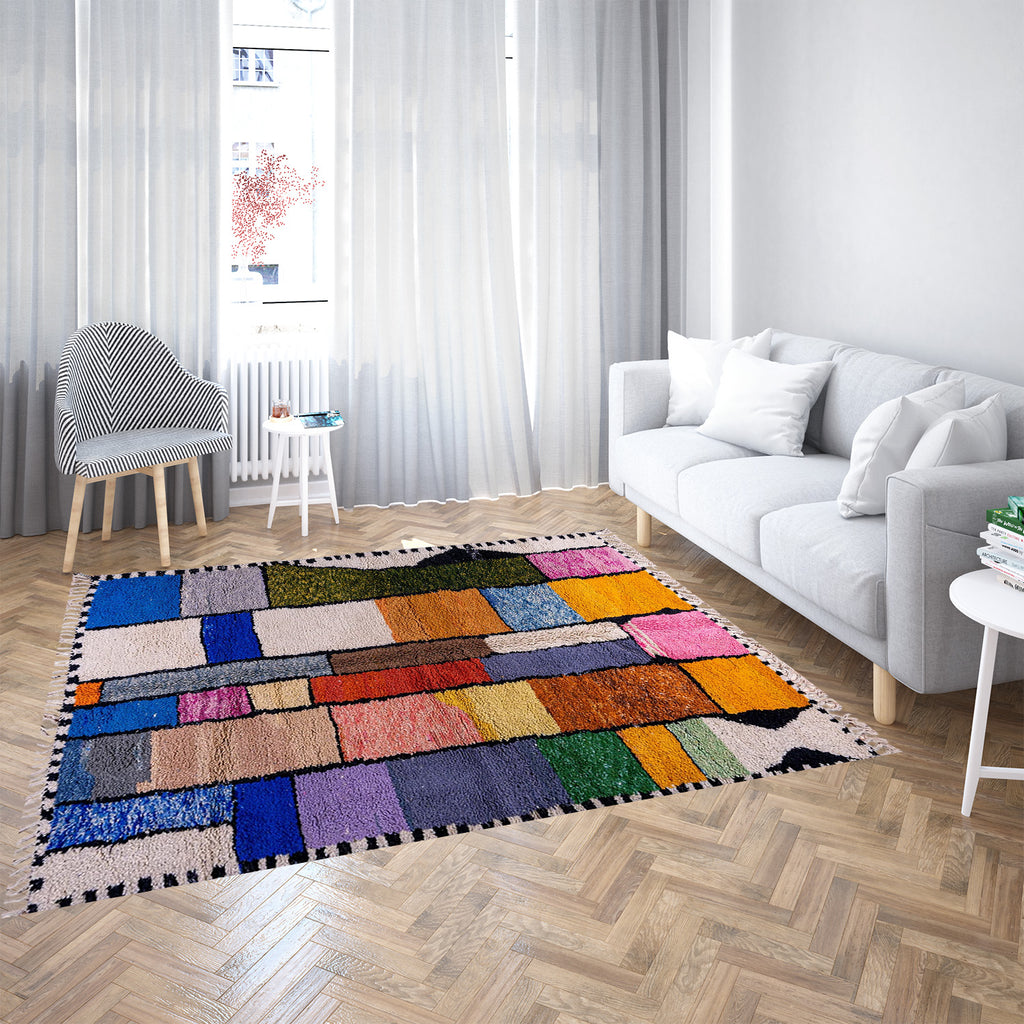 Modern Moroccan Area Rug: Fusion of Tradition and Trend