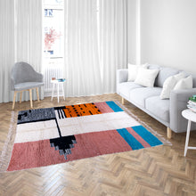 Load image into Gallery viewer, Modern Abstract Moroccan Wool Rug with Bold Color Blocks and Patterns