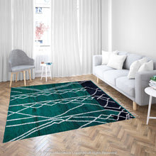 Load image into Gallery viewer, Green Atlas-Inspired Berber Rug: Bohemian Flair with Modern Appeal