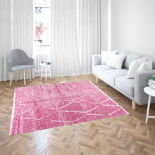 Load image into Gallery viewer, Moroccan Diamond Lavender Pink Rug: Bold Accents for Today&#39;s Interiors