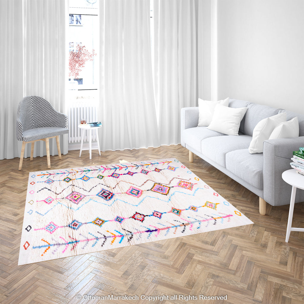 Moroccan  Rug: Natural Tones and Refreshing Style