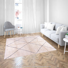 Load image into Gallery viewer, Moroccan Cross Diamond White Rug – Geometric Patterned Area Rug for Modern Spaces