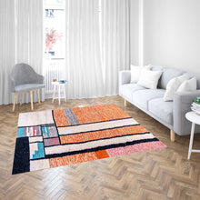 Load image into Gallery viewer, Modern Abstract Moroccan Berber Rug with Geometric Color Blocks