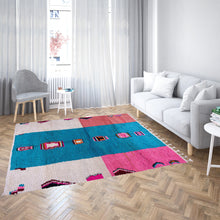 Load image into Gallery viewer, Atlas Harmony – Multicolored Moroccan Wool Rug with Geometric Patterns