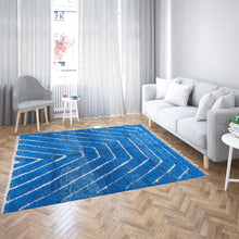 Load image into Gallery viewer, Moroccan Royal Blue Rug: Durable Style for Contemporary Patios