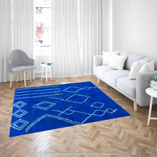 Load image into Gallery viewer, Berber Blue Cobalt Rug: Handwoven for Modern Homes