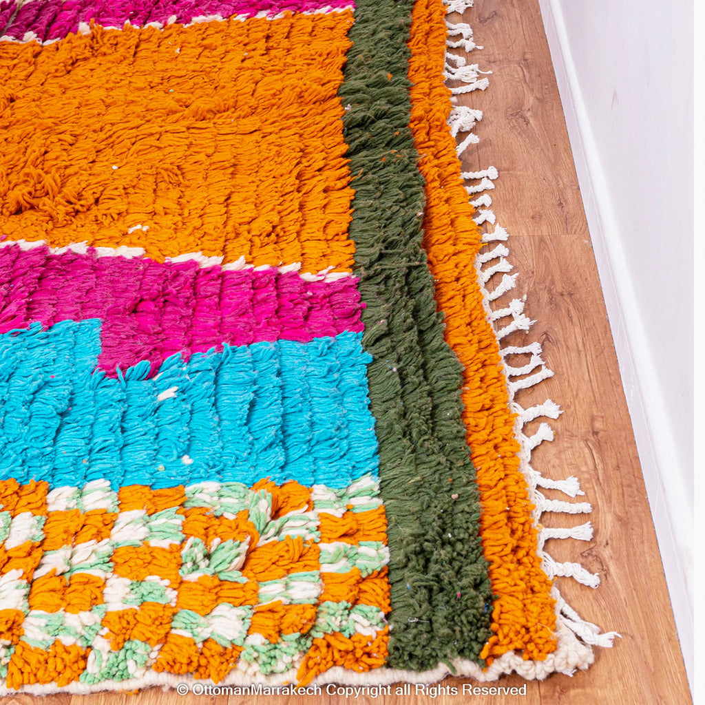 Vibrant Prism Moroccan Berber Rug with Bold Geometric Patterns