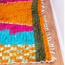 Load image into Gallery viewer, Vibrant Prism Moroccan Berber Rug with Bold Geometric Patterns