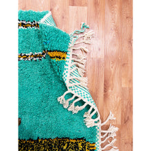 Load image into Gallery viewer, Ocean Breeze – Turquoise Moroccan Wool Rug with Abstract Geometric Patterns