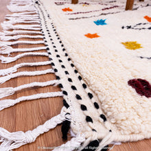 Load image into Gallery viewer, Autumn Leaves – White Moroccan Wool Rug with Colorful Berber Abstract and Leaf Motifs