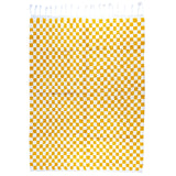 Golden Checkered Moroccan Wool Rug – Handwoven Geometric Design