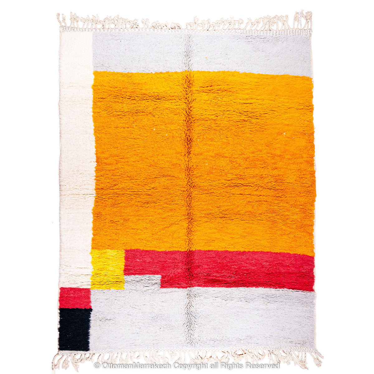 Sunset Horizon – Moroccan Wool Rug with Bold Color Block Design